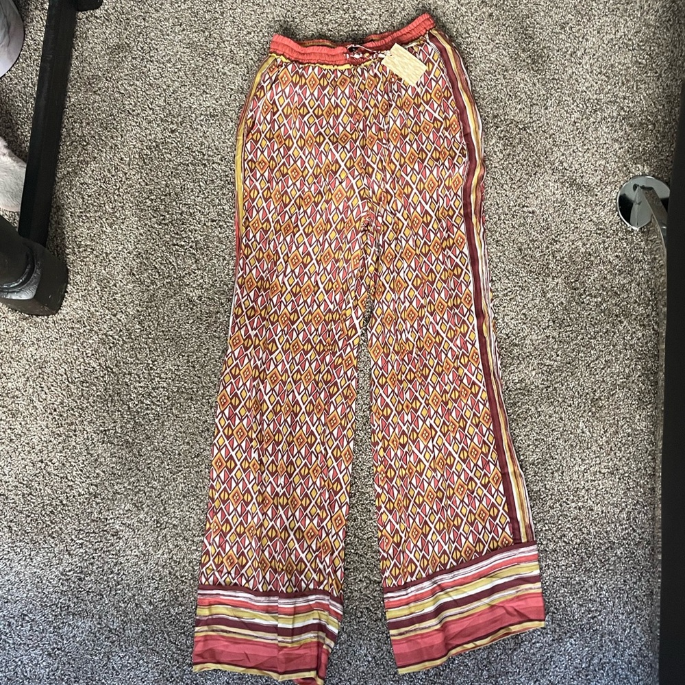 Patterned linen pants
